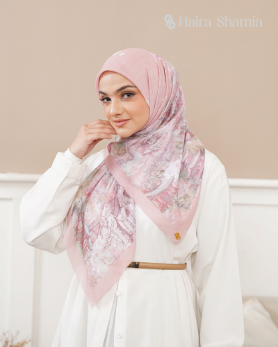 Haira Shamia Kyoto series - Pink Blush Hijab Scarf