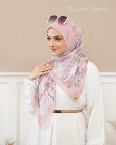 Haira Shamia Kyoto series - Pink Blush Hijab Scarf