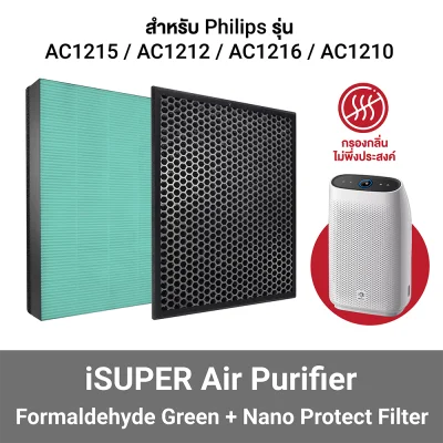 iSuper ไส้กรอง สำหรับเครื่องฟอกอากาศ Philips รุ่น AC1215 AC1212 AC1216 AC1210 GN