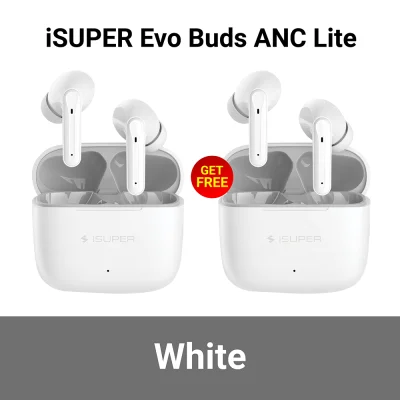 ✨โปร 1 แถม 1 เซ็ทคู่สุดคุ้ม✨ หูฟังบลูทูธไร้สาย iSUPER Evo Buds ANC Lite