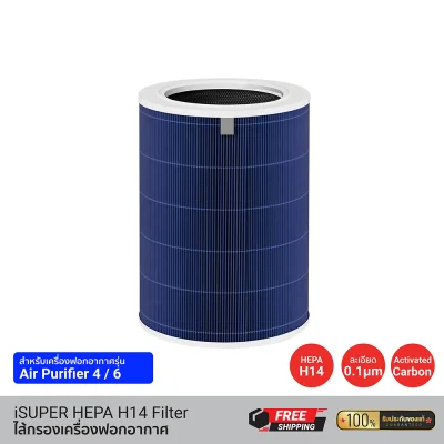 ไส้กรองประสิทธีภาพสูง iSUPER Air Purifier HEPA 14 Filter สีน้ำเงิน