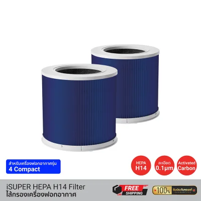 ไส้กรองประสิทธีภาพสูง iSUPER Air Purifier HEPA 14 Filter สีน้ำเงิน