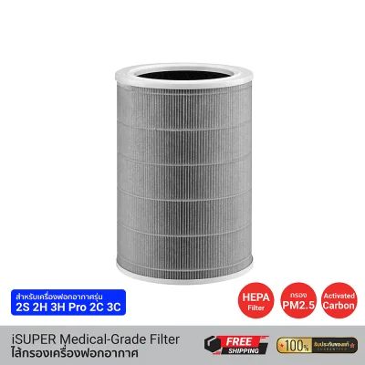 iSUPER Air Purifier Medical Grade Filter (Gray) for Xiaomi 2, 2S, 2H, 3H, Pro, 2C, 3C
