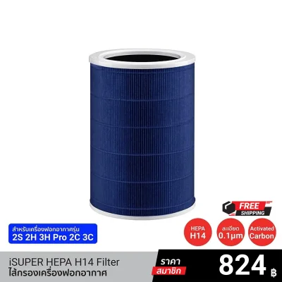 iSUPER Air Purifier HEPA 14 High-Efficiency Filter (Blue) for Xiaomi models 2, 2S, 2H, 3H, Pro, 2C, 3C, Smartmi Air Purifier 1 SM0001