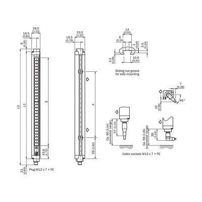 C41S-0403AA300 (#1023474) SICK Safety Light Curtains, Sender - C4000 Micro