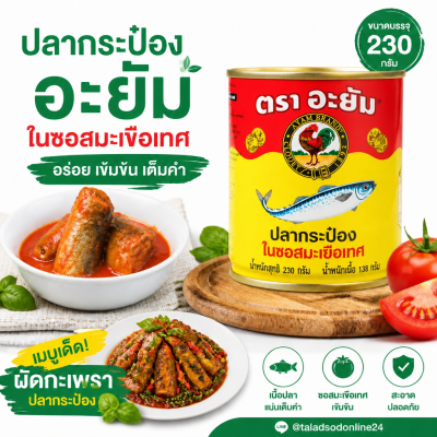 อะยัม ปลาแมคเคอเรลในซอสมะเขือเทศ ปลากระป๋อง ปลากระป๋อง - 230g