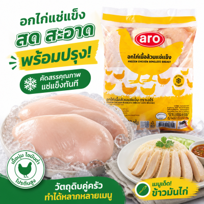 เอโร่ อกไก่เนื้อล้วนแช่แข็ง - 2kg.