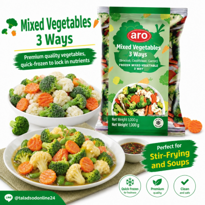 Aro Frozen Mixed Vegetables (for stir-frying/currying) - 1kg.