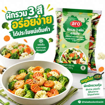 Aro Frozen Mixed Vegetables (for stir-frying/currying) - 1kg.