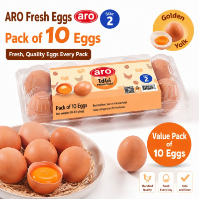 ไข่ไก่สด – เอโร่ 10 ฟอง เบอร์ 2