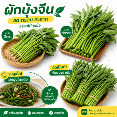 ผักบุ้ง – เกรด A - 250g/กำ