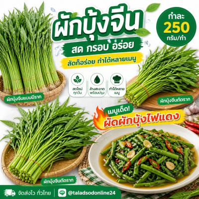 ผักบุ้ง – เกรด A - 250g/กำ