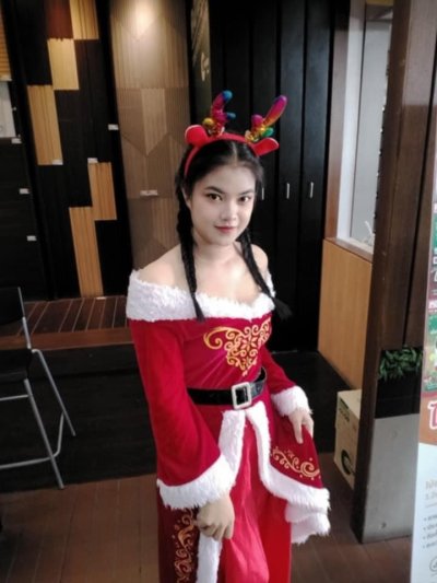 รีวิว ชุดซานตี้ แบบยาว ชุดคริสต์มาส