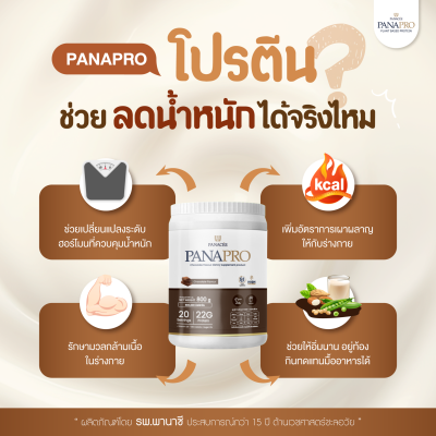 PANAPRO โปรตีนพืชชะลอวัย รสช็อกโกแลต ขนาด 800g