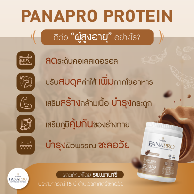 PANAPRO โปรตีนพืชชะลอวัย รสกาแฟลาเต้ ขนาด 800g