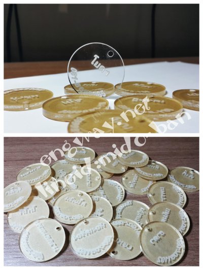 Acrylic, wood cut and Engrave