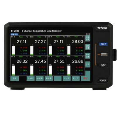 Tessio TT-2500 Series เครื่องวัดและบันทึกอุณหภูมิแบบหลายช่องวัด