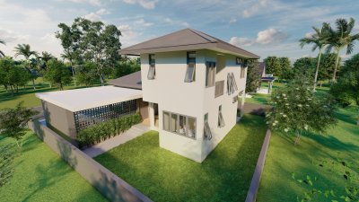 บ้านเดี่ยว ชั้นครึ่ง (Modern Tropical Style)