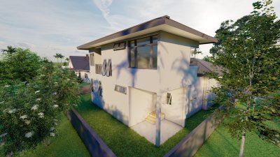 บ้านเดี่ยว ชั้นครึ่ง (Modern Tropical Style)
