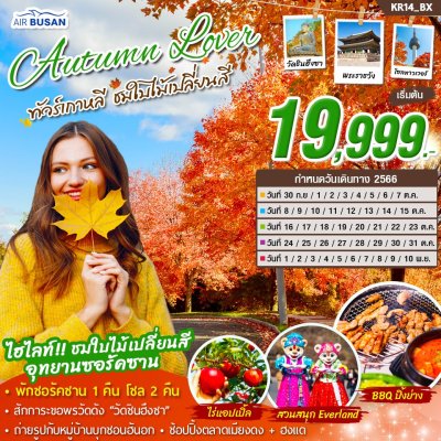 ทัวร์เกาหลี ชมใบไม้เปลี่ยนสี 5 วัน 3 คืน