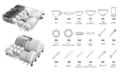 TOSHIBA เครื่องล้างจาน รุ่น DW-08T1(S)-TH ขนาด 8ชุด
