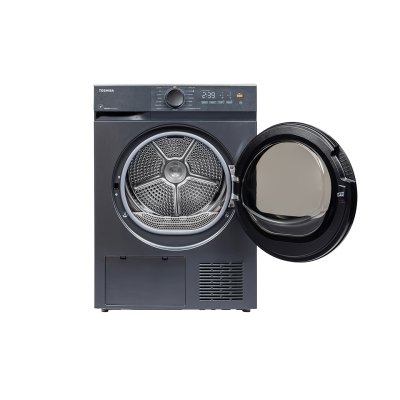 TOSHIBA Front-Loading Clothes Dryer, Model TD-T21B90HWT(MG), 8 kg capacity.