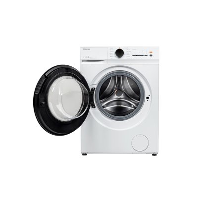 TOSHIBA front-load washing machine, model TW-T21BU80UWT(WW), 7 kg capacity.