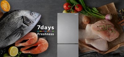 PANASONIC  ตู้เย็นแบบช่องแช่แข็งด้านล่าง 2 ประตู 380 ลิตร (13.4Q) รุ่น NR-BX421BPST