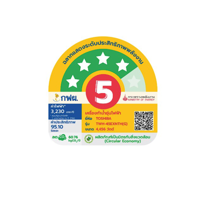 TOSHIBA Water Heater, Model TWH-45EXNTH(G), 4,500 Watts