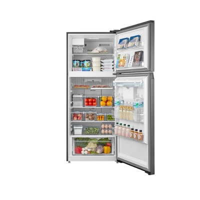 TOSHIBA 2-door refrigerator, model GR-RT535WEA-PMTH(06), size 14.4 cubic feet.