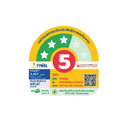 TOSHIBA Multi-Door Refrigerator Model GR-RF895WIA-PGTH(22) Capacity 25.1 cubic feet