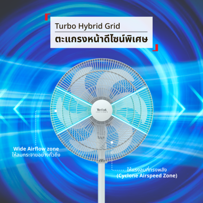 Tefal Turbo Extreme Plus Floor-Standing Fan, 16-Inch Model (6 Blades), Model Vf3361T0