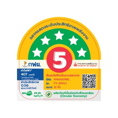 PANASONIC พัดลมดูดอากาศติดผนัง 12 นิ้ว รุ่น FV-30AL106