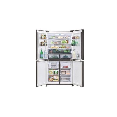 SHARP Multi-Door Refrigerator, 18.5 cu. ft., Inverter, Model SJ-FX52GP-BK (Black Glass)