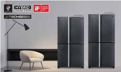 SHARP ตู้เย็น MULTI DOOR 20.2 คิว INVERTER  รุ่น  SJ-FX57TP-SL 20.2 คิว สีเงิน