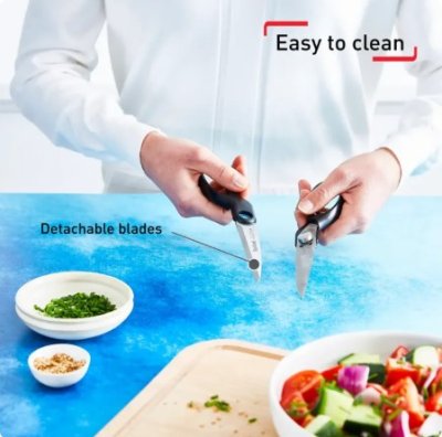 TEFAL  กรรไกรตัดอาหารในครัว TEFAL ICE FORCE รุ่น K1751324 สีเงิน