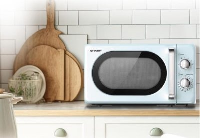 SHARP Microwave Oven, Model R-220EF(BL), 20 Liters, Blue.