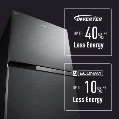 PANASONIC  ตู้เย็นแบบช่องฟรีซอยู่ด้านบน 2 ประตู รุ่น NR-TZ601BPST