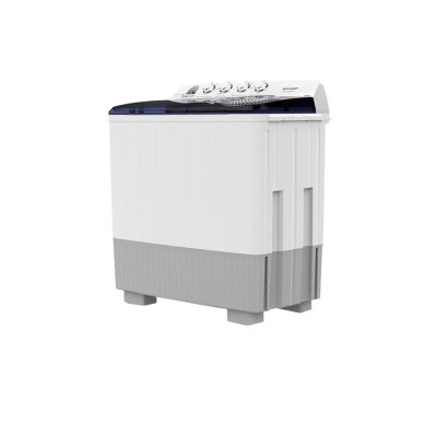 SHARP 20 kg Twin Tub Washing Machine, Model ES-TW200BL, White/Gray.
