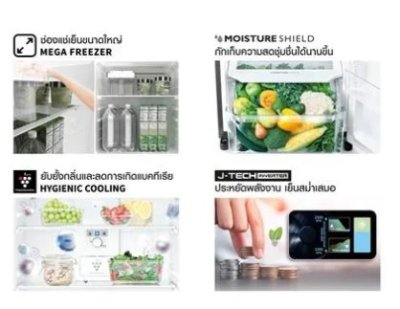SHARP ตู้เย็น 2 ประตู 12.7 คิว Inverter รุ่น  SJ-XP360TP-DK