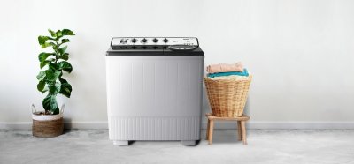 PANASONIC Semi-Automatic Twin Tub Washing Machine, 17 kg washing capacity and 13 kg spinning capacity, Model NA-W17XG1BRC