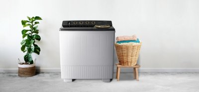 PANASONIC Semi-Automatic Twin Tub Washing Machine, 16kg washing capacity and 8kg spinning capacity, Model NA-W16XG1BRC
