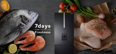 PANASONIC  ตู้เย็นแบบช่องแช่แข็งอยู่ด้านล่าง 2 ประตู รุ่น NR-BX471GPKT