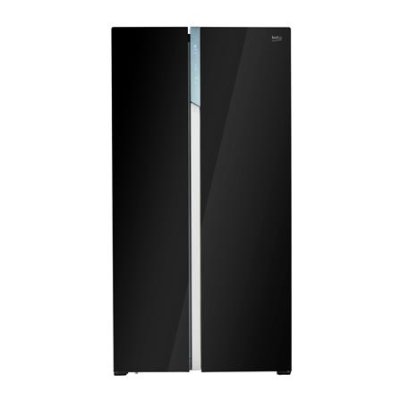 BEKO GNO62251GBTH Side-by-Side Refrigerator, 22 cubic feet, Black Glass.