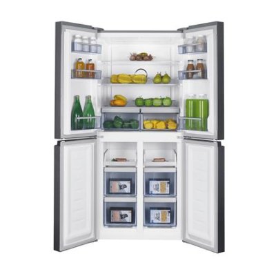 BEKO 4-Door Inverter Refrigerator, Model GNO46624HFSK, Black, 16.5 cubic feet.