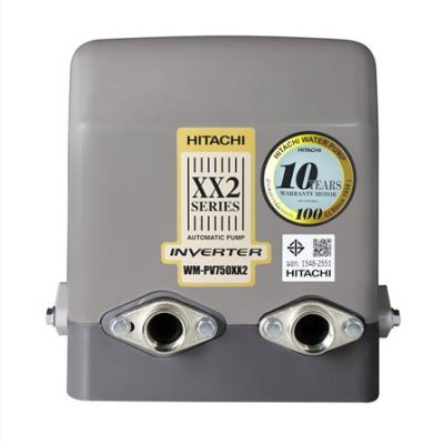 HITACHI Automatic Constant Pressure Water Pump, Inverter, 750 Watts, WM-PV750GX2DGROAS, Gray.