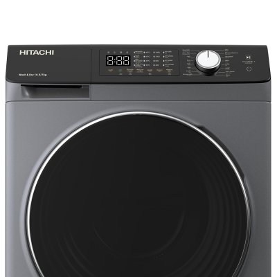 HITACHI Front-Loading Washing Machine/Dryer (10.5/7 Kg) BD-D1054HVOS 1400RPM Inverter, Gray.