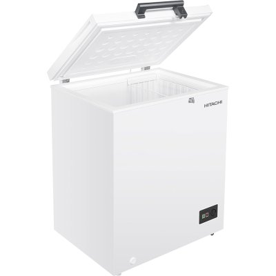 HITACHI 2-System Chest Freezer, 5.1 Cubic Feet, Model HRCJ7145MNWTH, White.