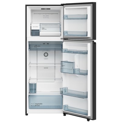 HITACHI 2-Door Refrigerator HRTN6443SAMGWTH, Inverter, 14.4 cu ft, White Glass. Automatic Ice Maker.