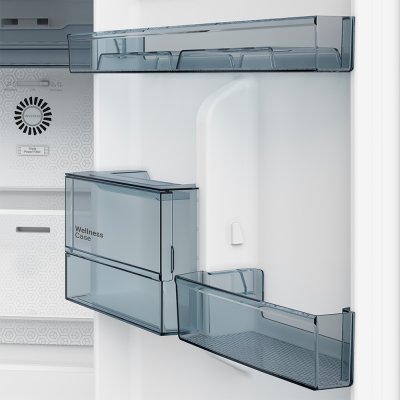 HITACHI 2-Door Refrigerator HRTN6443SAMGWTH, Inverter, 14.4 cu ft, White Glass. Automatic Ice Maker.